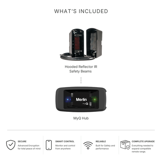 Merlin Smart Control Bundle | Hooded IR Safety Beans and MyQ Hub