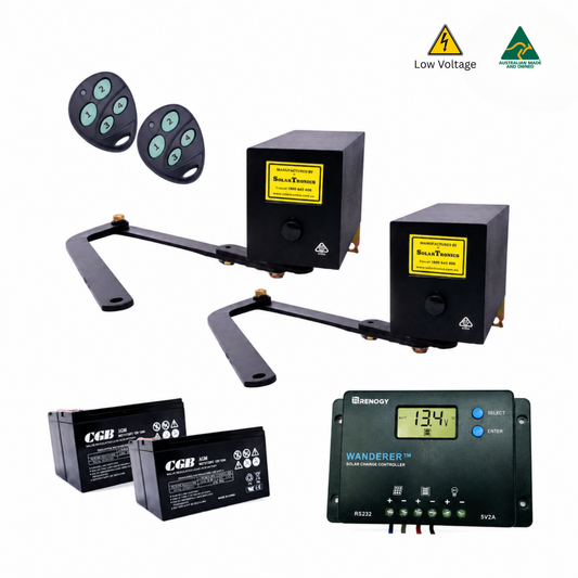 SolarTronics Double Swing Gate Motor Kit | Solar Powered Variant