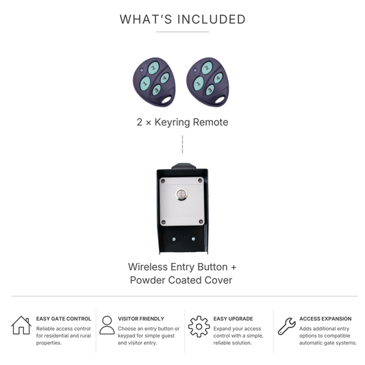SolarTronics Access bundle | 2 remotes and a wireless entry button and weather cover