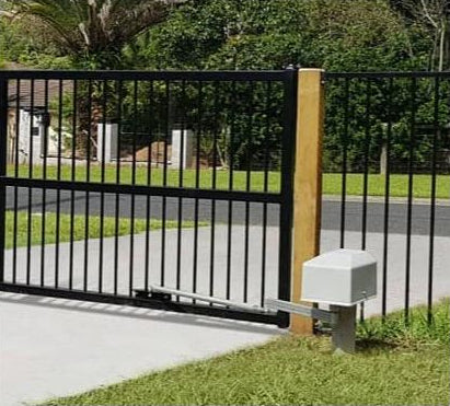 DACE Double Swing Gate Motor Pedestal Mounts | Installed on real gate
