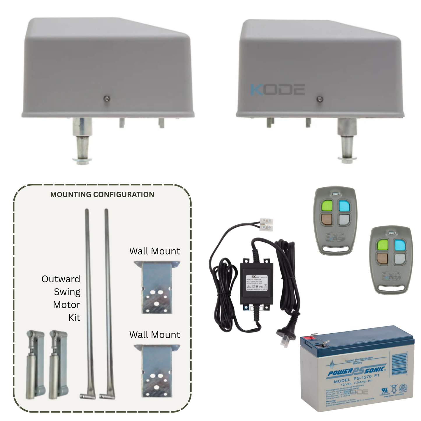 DACE Duraswing MkII Double Swing Gate Opener Kit | Variant Outward Swing and Wall Mount