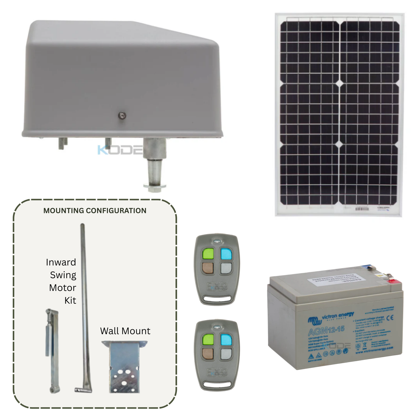 DACE Duraswing MkII Single Swing Gate Opener Kit | Variant Solar Powered, Inward Swing and Wall Mount