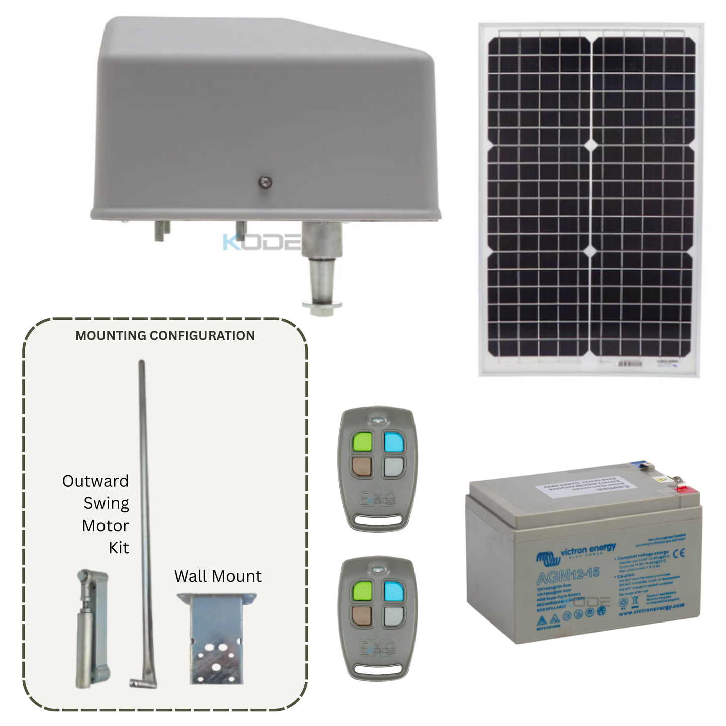 DACE Duraswing MkII Single Swing Gate Opener Kit | Variant Solar Powered, Outward Swing and Wall Mount
