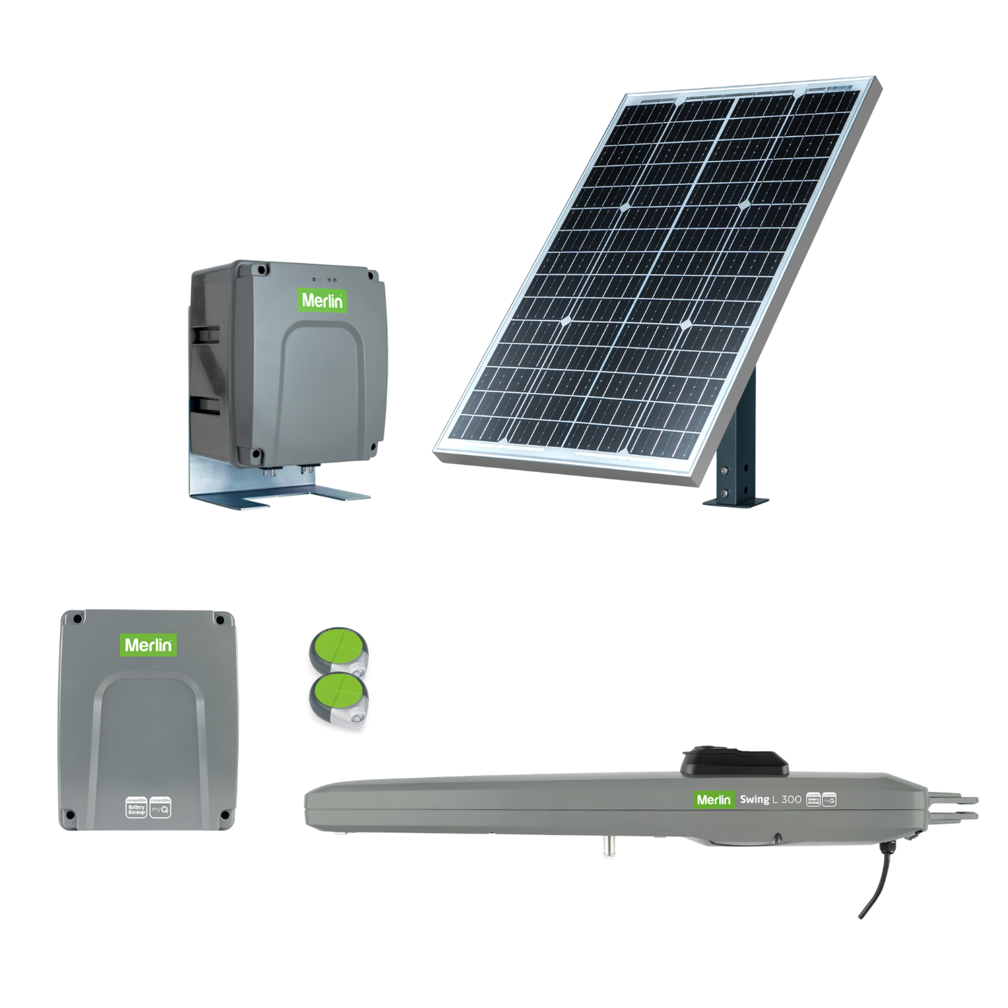 Merlin L 300 Single Swing Gate Opener Solar Kit