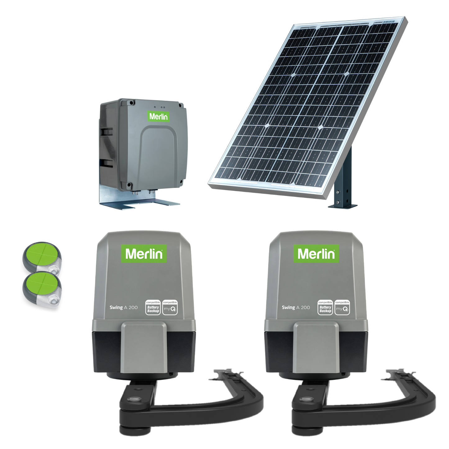 Merlin A 200 Double Swing Gate Opener Solar Kit