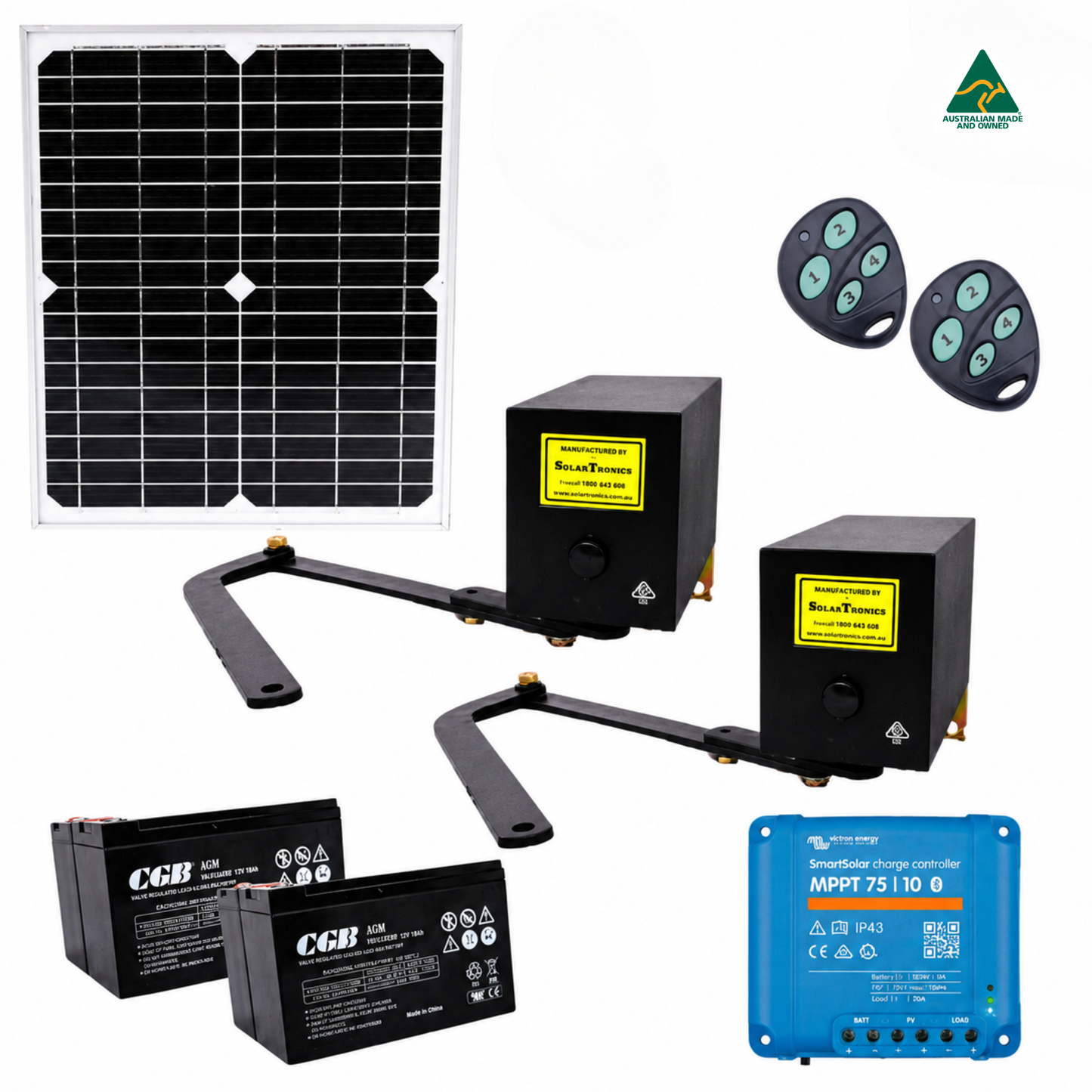 SolarTronics Double Swing Gate Motor Kit | Low Voltage Variant 