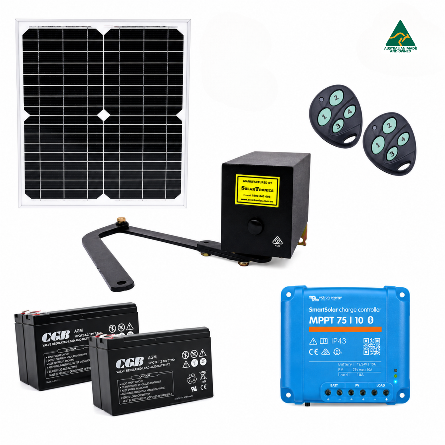 SolarTronics Single Swing Gate Motor Kit | Solar Powered Variant 