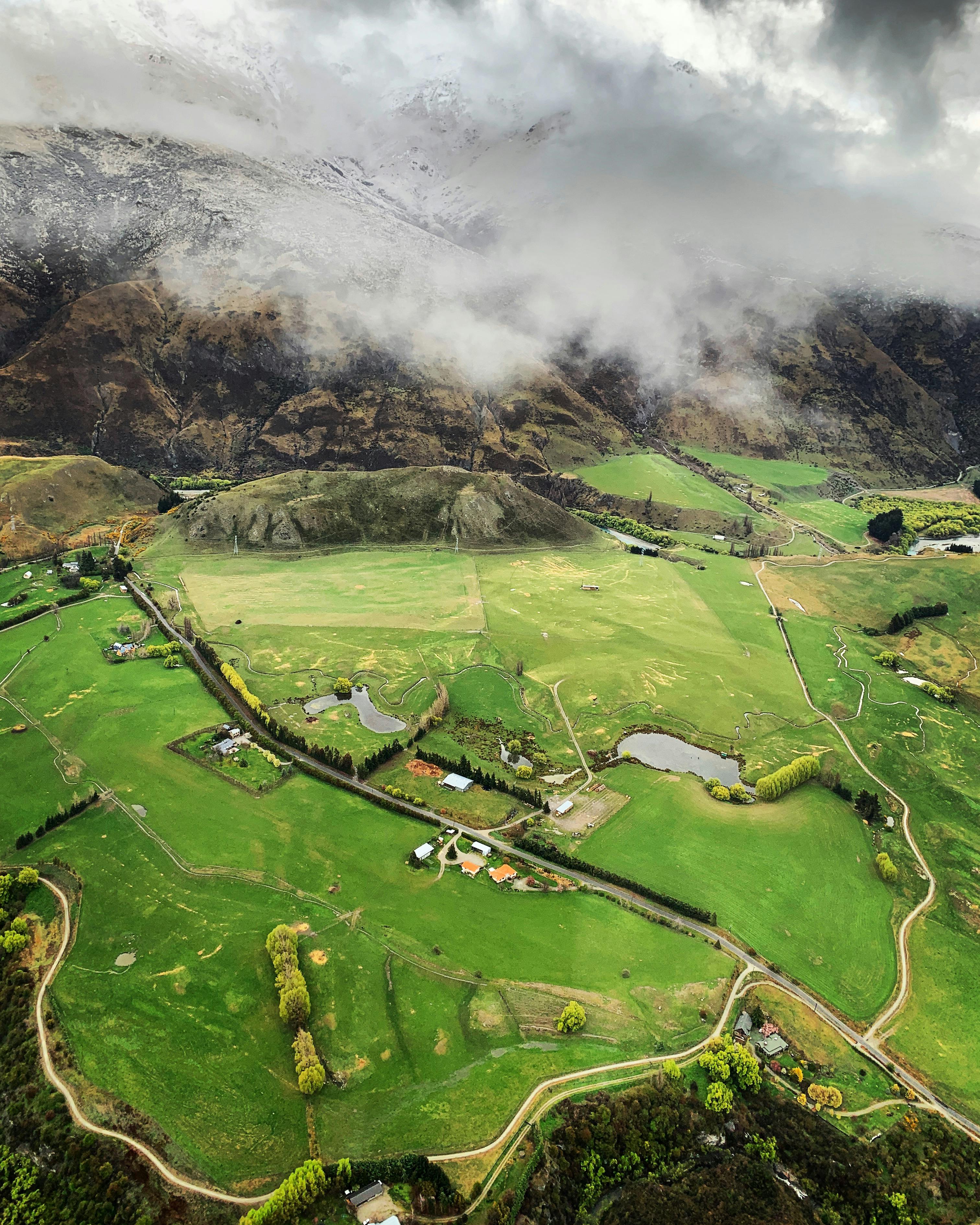 Grassy landscape and rolling hills